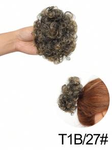 Tóc giả kiểu Afro phồng rối, đuôi ngựa xoăn, kẹp cài, thích hợp cho sử dụng hàng ngày và dự tiệc. - Nhiều màu - Xem 13