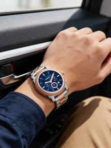 Đồng hồ Fossil nam, máy quartz, vỏ thép không gỉ, ba kim, mặt kính chống trầy xước FS5037/FS5172 - Màu xanh lam - Xem 4