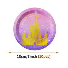 Princess Castle Disposable Plate, Napkin, Cup Set, Plates, Napkins And Cups Party Supplies, Serves 10 Guests, Disposable Paper Plates Party Tableware Suitable For Birthday, Wedding, Party, Family Picnic - View 7