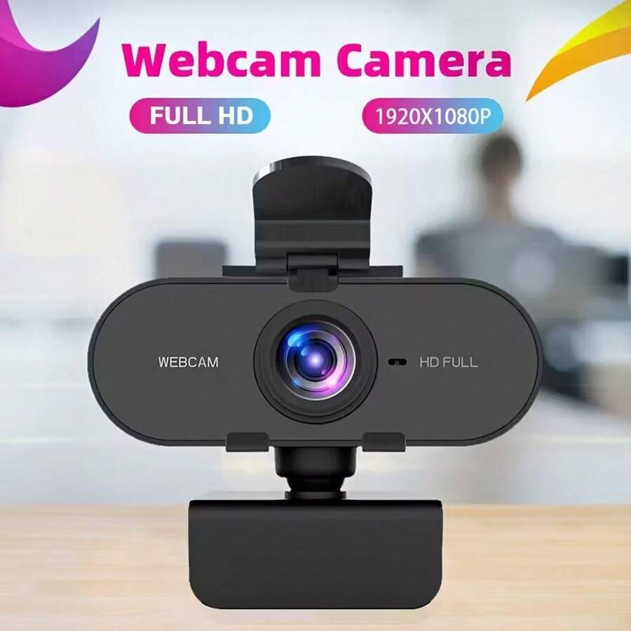 1080P HD Webcam With Built-In Microphone, Wide Angle View, USB Interface, 360° Rotation, Clip-On Camera, Suitable For Office And Home Security Monitoring