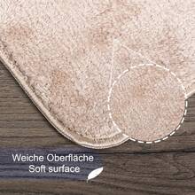 BONNY HOME Relax 2-Piece Plush Bathroom Rug Set, Non-Slip Quick-Dry Bath Mats For Shower & Toilet Area - Beige - Màu be - Xem 3
