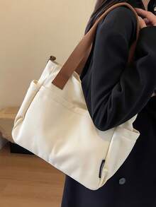 Bolsos bandolera portátiles con diseño de múltiples bolsillos, bolso tote de lona de gran capacidad para mujeres y hombres, bolsos funcionales para oficina, desplazamientos, gimnasio, bolso versátil de fin de semana para uso diario, bolso de viaje ligero, accesorios esenciales de viaje para la vuelta al colegio - Multicolor - Ver 4