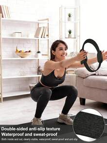 升级版普拉提圈健身器，轻便耐用，泡沫软垫手柄，灵活的阻力训练器材，可用于锻炼手臂、大腿、腿部和核心肌群。 - 彩色 - 查看 4