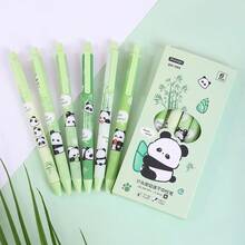 Bộ 6 bút bi rút chất lượng cao hình gấu trúc và tre dễ thương, thiết kế tối giản, viết trơn tru, phù hợp cho bé gái [Mực đen] - A - Xem 7