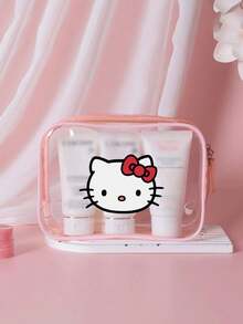 SANRIO 1个三丽鸥Hello Kitty化妆包，PVC材质，可爱旅行洗漱包，女士适用，完美的万圣节圣诞节礼物 - 彩色 - 查看 4