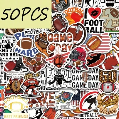 50PCS Football Series Stickers, Suitable For DIY Decoration Of Phone Cases, Guitars, Suitcases, Helmets, Waterproof Stickers
