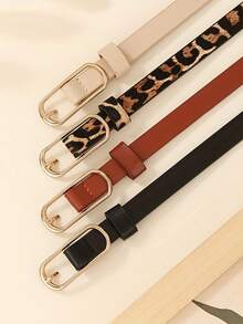 Set de 4 cinturones de mujer versátiles y minimalistas de moda - Multicolor - Ver 3