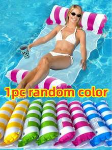 1pc Foldable Inflatable Water Hammock Lounger, 4-In-1 Multifunctional Floating Mat, Adult Size, PVC Material, Pool/Beach/Travel, Portable, Family Pool Party, Summer Water Leisure Gear, Ideal Holiday Gift - A - View 17