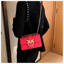 Pk Women's Bags, Exclusive Niche Luxury Shoulder Bag With Swallow Motif, Elegant Shoulder Bag With Chain Strap, Double Swallow Design. - 紅色 - 查看 8