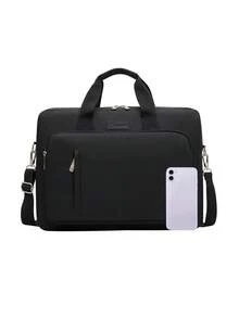 1 chiếc túi đựng laptop bằng nylon thời trang, túi đeo chéo nam, hình chữ nhật, chống thấm nước, bền chắc, dung tích lớn, màu đen, đựng được laptop 15.6 inch, thích hợp cho công tác, đi làm, đi chơi hoặc sử dụng hàng ngày. - màu đen - Xem 11