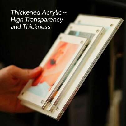 透明亚克力相框 - 多种尺寸，横竖皆可展示