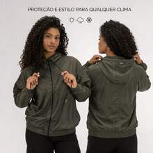 Women's Windbreaker Jacket For Cold Winter Motorcycle Waterproof Comfortable - 綠色 - 查看 2