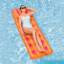 Flotador Inflable Cama Montable Para Piscina 188 Cm - Naranja - Ver 3