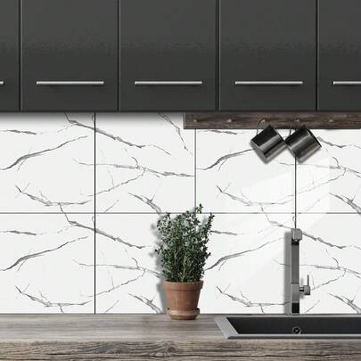 OUTANA Miếng dán gạch PVC, decal dán tường tự dính, có thể tháo rời, thích hợp trang trí phòng ăn, phòng khách, phòng ngủ, phòng học, phòng tắm, nhà bếp, nhà thuê, có 4 kích cỡ.