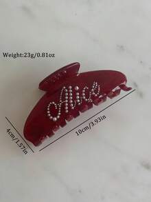 1个定制水钻发爪，个性化刻字发夹，女士时尚大理石纹理优雅发饰，定制名字发夹，独特伴娘派对礼物，情人节礼物，女士发饰 - 彩色 - 查看 7