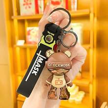 1 pieza Llavero de oso fuerte con máscara genial, colgante de moda estilo callejero, regalo del Día de la Madre, adornos, regalos, artes, artesanías y costura, llaveros, encantos clásicos de bolso, decoración de brillantes rhinestones, decoración linda para bolso de teléfono móvil, cartera. Accesorios de coche, regalos escolares, animales, góticos, Y2K para madre, padre, graduación y maestro - Lindo llavero de Super Oso - Ver 8