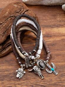 1 Set Western Cowboy Boho Vintage Versatile Exotic Asian Unique Ins Style Layered Bracelets - Multicolor - View 2