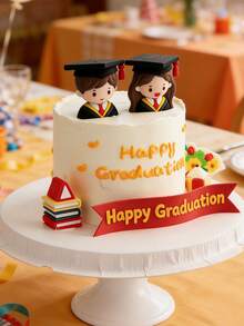 1 Set Of Graduation Season Doctoral Gown Doll Cake Decorations, Graduation Party Cake Decorations, Graduation Ceremony Cake Ornaments, Graduation Party Favors, Graduate Surprise Cake Gifts, Graduation Photo Props, Birthday Party Cake Decorations. - View 7