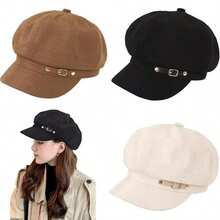 Women's Beret Hat Fashion Elegant Retro Style Breathable Sun Hat For Spring Summer Fall Winter Versatile Casual Cap For Work Travel Daily Wear - White - View 1