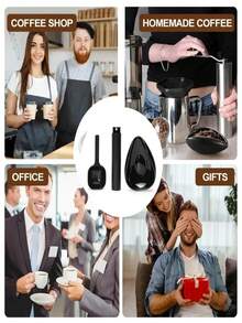 Reusable Coffee Measuring Cup Set With Tray And Spray Bottle, Coffee Accessories Suitable For Baristas And Back To School Essentials - Black + Black Spray Bottle - View 9