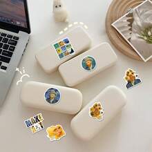 50张梵高贴纸套装，著名画作艺术美学贴纸，适用于笔记本电脑、水瓶、剪贴簿、手机壳和日记本 - 異形 - 查看 8