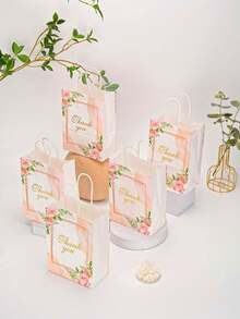 kumozawa 5个8英寸小碎花图案婚礼、生日派对、感谢礼品包装袋 - 多色 - 查看 3