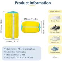 1/2 Pieces Shoe Washing Machine Bag, Sports Shoe Cleaning Set, Suitable For Fitness Shoes And Flat Shoes, Shoe Laundry Bag With Zipper Protective Design, Shoe Washing Machine Bag, Washing Machine And Dryer Shoe Laundry Bag, Reusable Zippered Plush Sports Shoe Washing Machine Bag - Washing Machine Shoe Bags - View 3