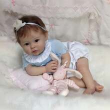 Realistic Reborn Baby Dolls Girls With Hair, Lifelike 20 Inch 50 CM Soft Vinyl Newborn Sleeping Toddler Girl Anatomically Correct Baby Dolls That Look Real Life Size Toys For Kids - 彩色 - 查看 2