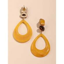 1 Pair Vintage Exaggerated Geometric Big Pendant Dangle Earrings European American Fashion Women Drop Earrings Mother's Day Gift - Màu vàng - Xem 3