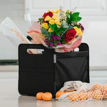 CleverMade Double Trunk Caddy 46L – Collapsible Trunk Organizer For SUV With Flex-Frame Structure, Connectable Car Storage Basket For Groceries & Cargo – Midnight Black - 1 - View 9