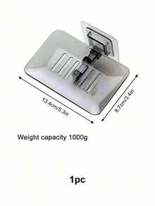 2pcs/1pc Plastic Soap Dish, Waterproof Soap Holder, No Drilling Required Soap Tray, Includes Non-Residue Wall Glue, Suitable For Bathroom And Kitchen, Bathroom Decor - Multicolor - View 2