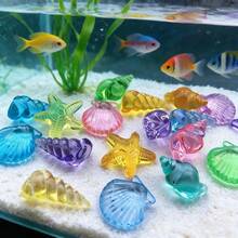 Creative Colorful Artificial Transparent Crystal Aquarium Decoration Featuring Seashells, Conches, And Starfish; Perfect For Beach Or Pool Parties, DIY Decorations, Summer Aquarium-Themed Decorations, And Aquarium Landscaping Stones. - Multicolor - View 2