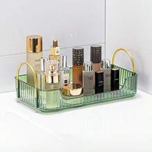 Bathroom Countertop Storage Rack, Dressing Table Countertop Storage Tray, Bathroom Countertop Tray Storage Rack, Plastic Tray Rack, Can Place Perfume, Cosmetics, Skin Care Products (Transparent White) - White - View 16