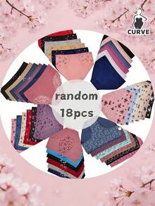 18pcs/Pack Randomly Assorted Cotton Plus Size Briefs Panties For Women - Multicolor - View 3