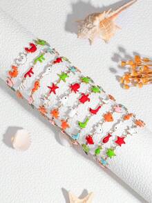 1 chiếc vòng tay dây đồng hình ngôi sao được sơn màu kim loại ngẫu nhiên, thích hợp để đeo hàng ngày, làm quà tặng hoặc đi nghỉ mát. - Nhiều màu - Xem 15