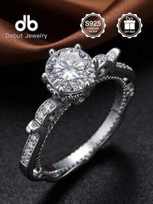 1枚优雅S925纯银复古宫廷风格花苞戒指，奢华复古宫廷戒指，锆石订婚/承诺戒指，日常/订婚/结婚佩戴，情人节礼物，附赠礼盒 - 凡爾賽之蕾 - 查看 2