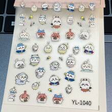 chiikawa 1pc High Aesthetic Transparent Sticker, DIY Decor, Creative Sticker, Nail Art Sticker, Suitable As Small Gift For Fans, Family And Friends, Cool Summer Hanging Decor, Best Girlfriend/Couple Choice, Create Summer Vibe, Daily Accessory - Multicolor - View 2