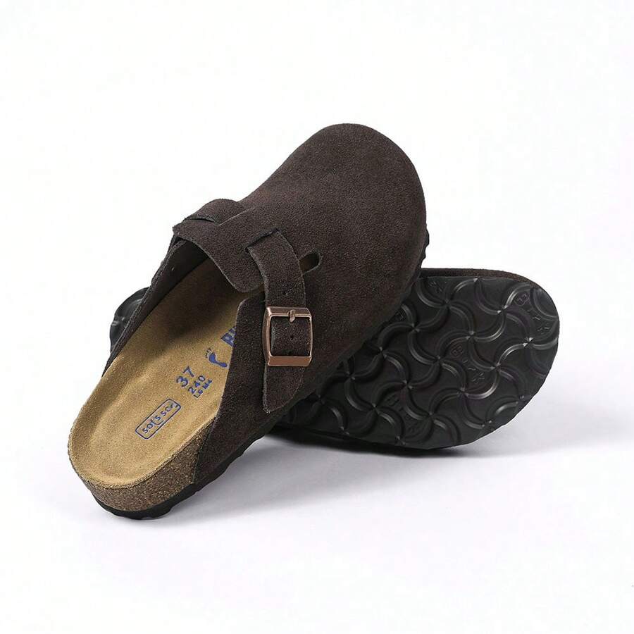 Boston Unisex Buckle Clogs With Arch Support, Soft Cork Sole, Mules, Stylish Platform Beach Sandals, Platform Outdoor Slippers. - 藍色 - 查看 1