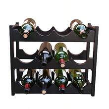 Hogare Cava de Madera para vinos Diseño Moderno y Elegante Útil y práctica Mueble para Botellas Acabados Finos Resistente Capacidad 12 Botellas Chocolate  855595 - Chocolate - Ver 4