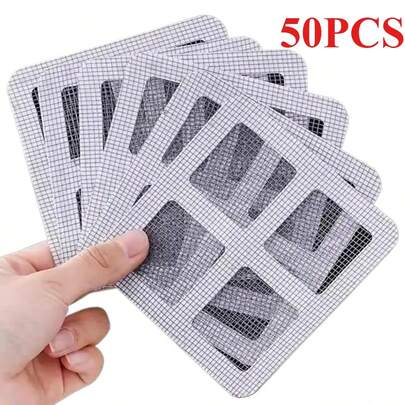 50 chiếc nắp đậy cống nhà tắm dùng một lần, lưới lọc tóc, lưới lọc cống sàn để ngăn ngừa tắc nghẽn và lọc tóc (ngăn côn trùng bò ra khỏi cống), cũng thích hợp để sửa chữa lưới chắn muỗi, rất tiện lợi và dễ sử dụng cho nhà tắm, nhà bếp và các đường thoát nước.