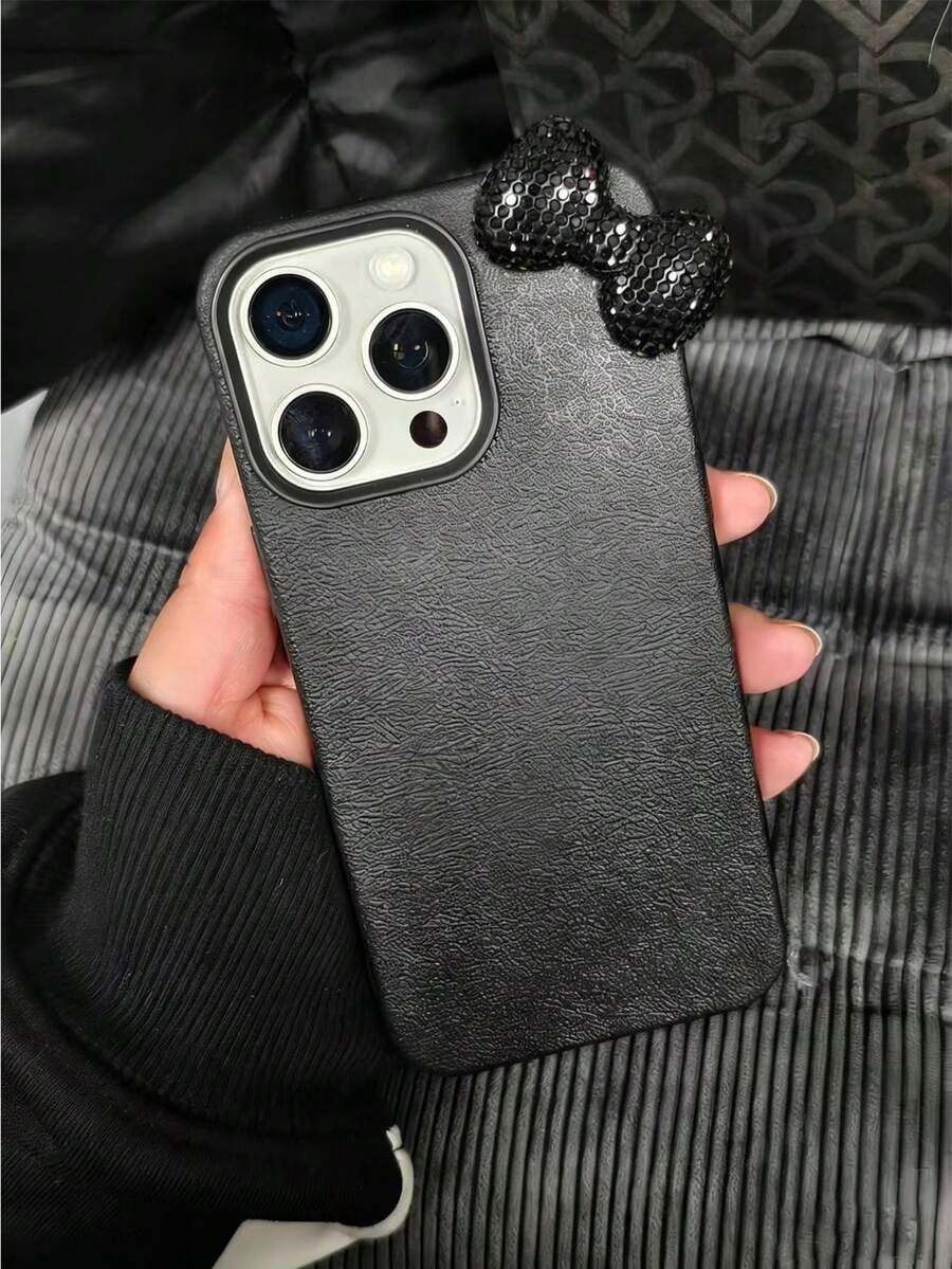 1 chiếc ốp lưng điện thoại TPU màu đen cá nhân hóa chống rơi, tương thích với Apple 16 15 14 13 12 11promax - màu đen - Xem 1