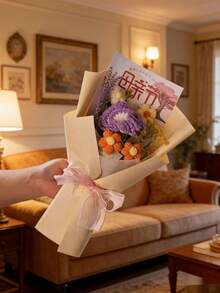 Bó hoa cẩm chướng đan thủ công, quà tặng Ngày của Mẹ, sinh nhật, tốt nghiệp cho nhân viên. - Nhiều màu - Xem 3