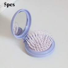 Bộ 1/3/5/10 chiếc lược mini gấp gọn dễ thương kèm gương tròn nhỏ gọn, lược kẹp đa năng 2 trong 1, thích hợp sử dụng hàng ngày và làm gương bỏ túi khi đi du lịch, dành cho phụ nữ và bé gái, quà tặng và quà lưu niệm. - A - Xem 18