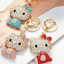 [Licensed]Sanrio Diamond-Encrusted Hello Kitty Keychain Backpack Decoration Car Beautiful Creative Pendant Lover's Gift Birthday Gift - A - 查看 5