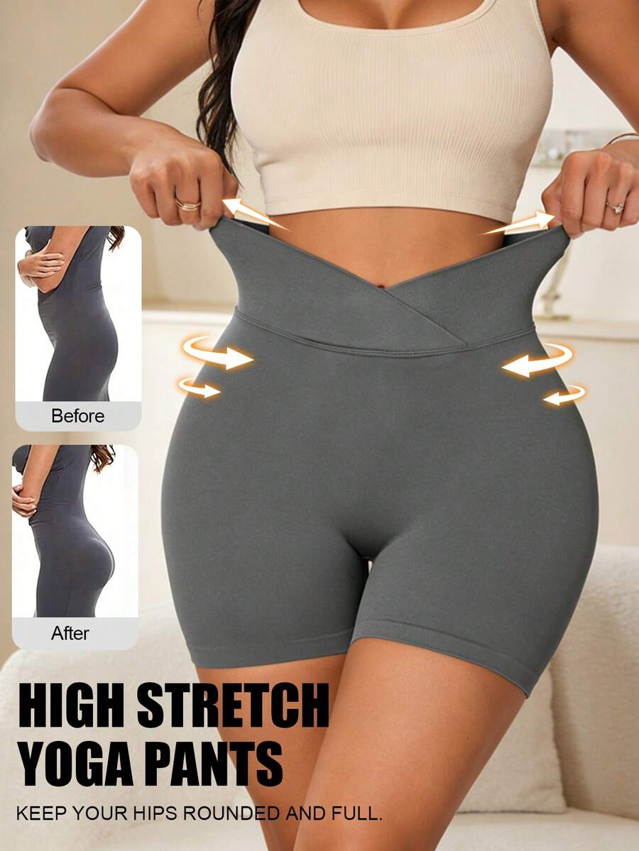 Quần lót định hình cạp cao không đường may, quần short định hình dành cho nữ, quần lót kiểm soát bụng, quần định hình ôm sát, quần lót làm phẳng bụng, đồ lót định hình nâng mông, đồ lót định hình ôm sát. - Xám - Xem 1