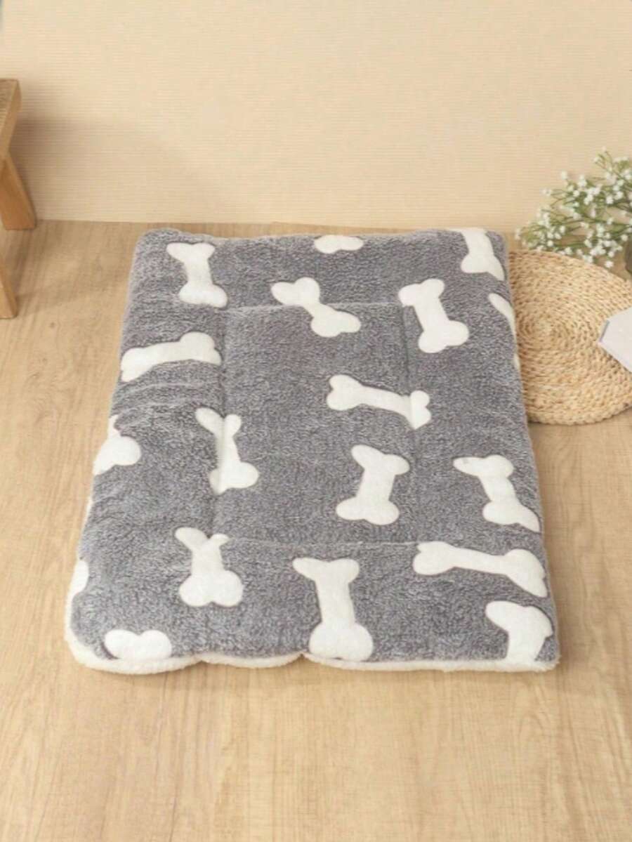 Polyestermaterial, süßes Design, atmungsaktiv, waschbar, verstärktes Haustier-Bett-Pad, geeignet für kleine und mittlere Katzen und Hunde für ganzjährige Nutzung (geeignet für fröhliche Hunde wie Teddybären, nicht geeignet für große Hunde) - Grau - Übersicht 1