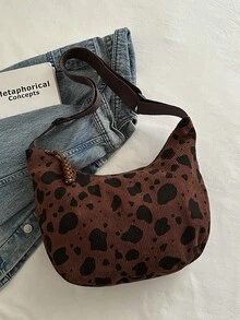 2026 Spring New Arrival Cow Print Fashionable Casual Large Capacity Minimalist Shoulder Tote Bag - Brown - View 10
