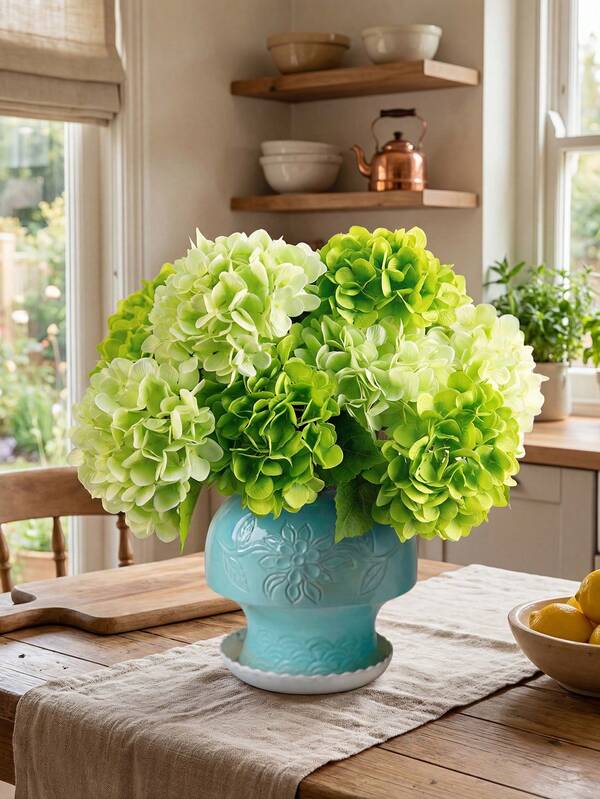 10pcs Mini Silk Hydrangea Flowers, 31.5cm, Suitable For Home Decor, Wedding Decor, Valentine's Day Decor, Tabletop Centerpiece, Room Decor, Vase DIY