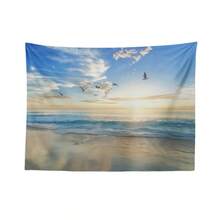 1pc Seascape Tapestry, Sunset Beach & Flying Birds Scenery Print, Multipurpose Hanging Cloth, Headboard Decor, Sofa Background, Dorm Renovation, Wall Covering, Washable & Durable, Multiple Sizes Available, Suitable For Rental Renovation, Bedroom, Living Room, Study - 0182+GT - View 10