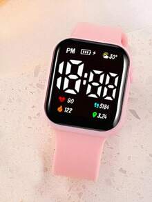 6件套女孩时尚优雅LED数字显示手表套装，包含蝴蝶手链、项链吊坠、戒指和耳环，适合返校、聚会、旅行和日常生活佩戴。是生日、毕业、情人节、母亲节的完美礼物。 - 彩色 - 查看 5